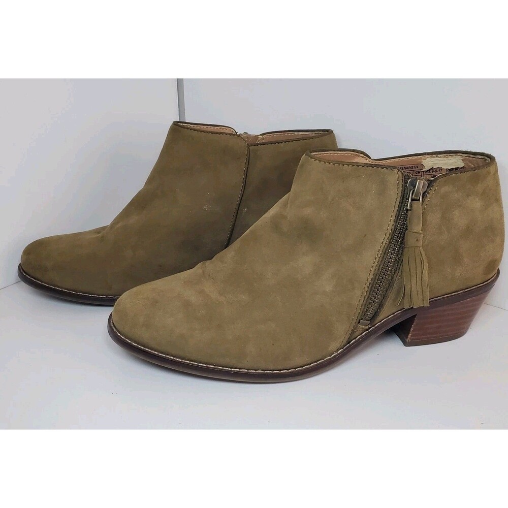 Vionic Womens Sz 7 Stone Suede Leather Cecily Ankle Boot Booties Minimalist